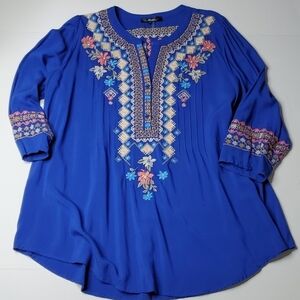 Andree by Unit Embroidered yoke Tunic Large